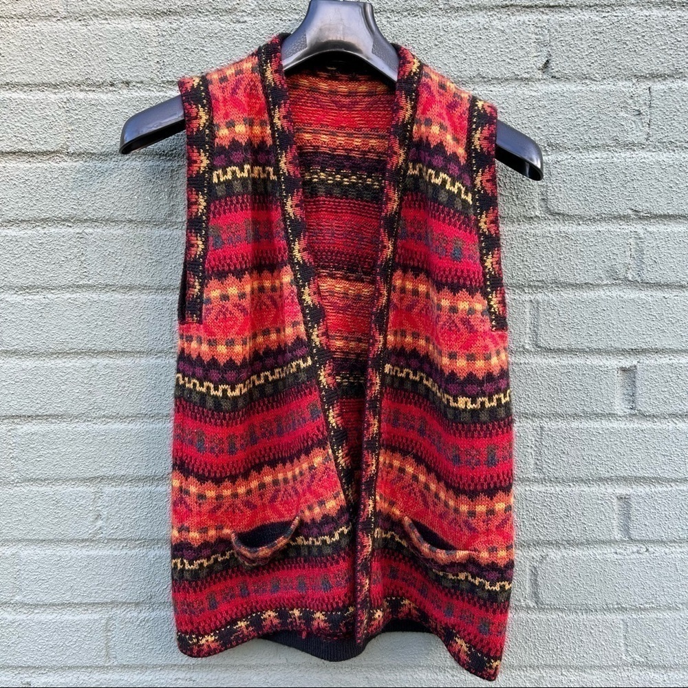 Peruvian Connection Alpaca Sweater Vest - Multi-color Size S